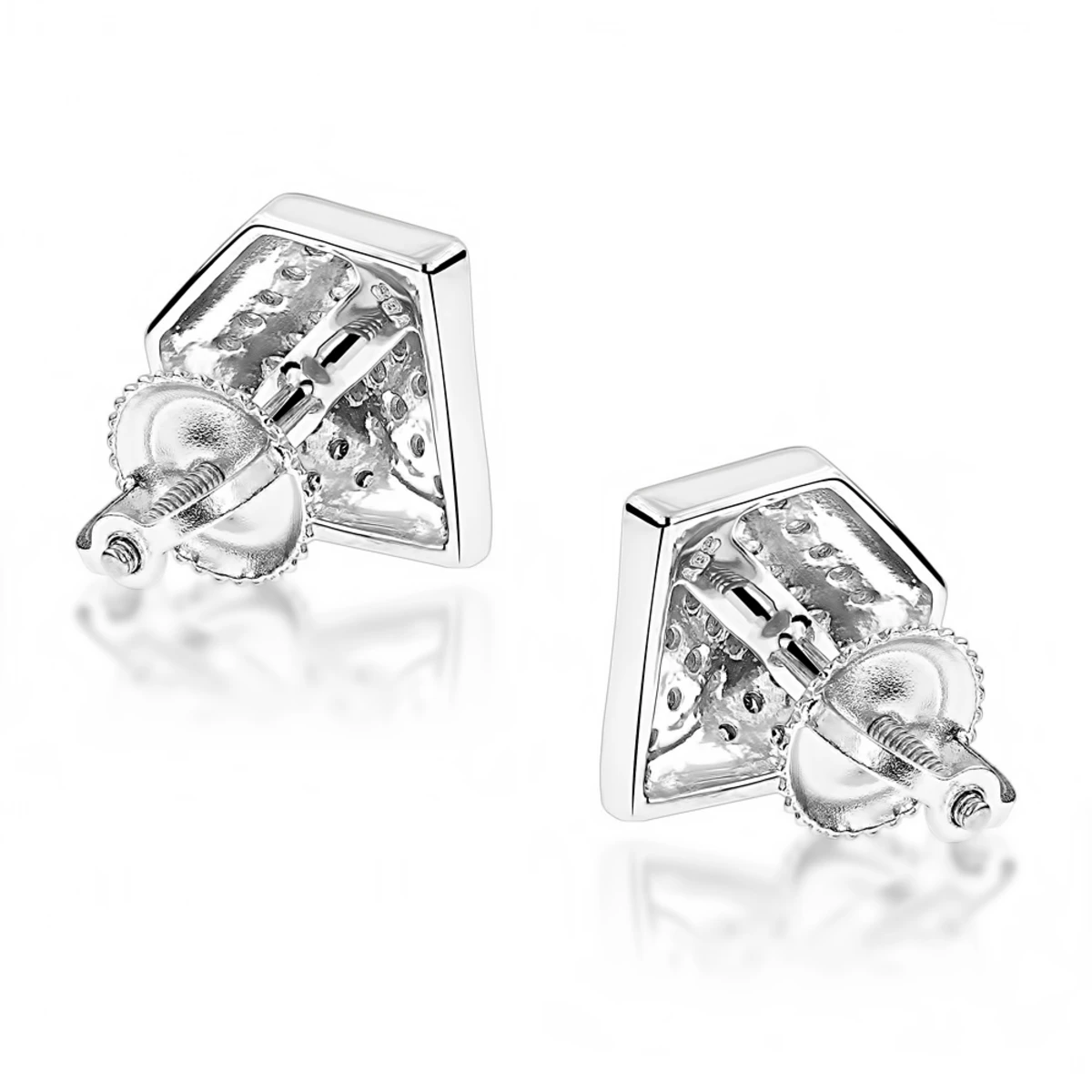 White Yellow Blue Diamond Earrings 0.30ct Silver 4 White Yellow Blue Diamond Earrings 0.30ct Silver - Image 2