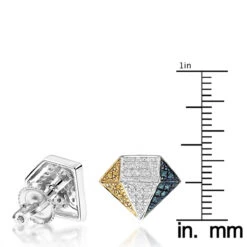 White Yellow Blue Diamond Earrings 0.30ct Silver 9 White Yellow Blue Diamond Earrings 0.30ct Silver -Its Hot Jewelry Shop white yellow blue diamond earrings 040ct silver p 45187 ruler