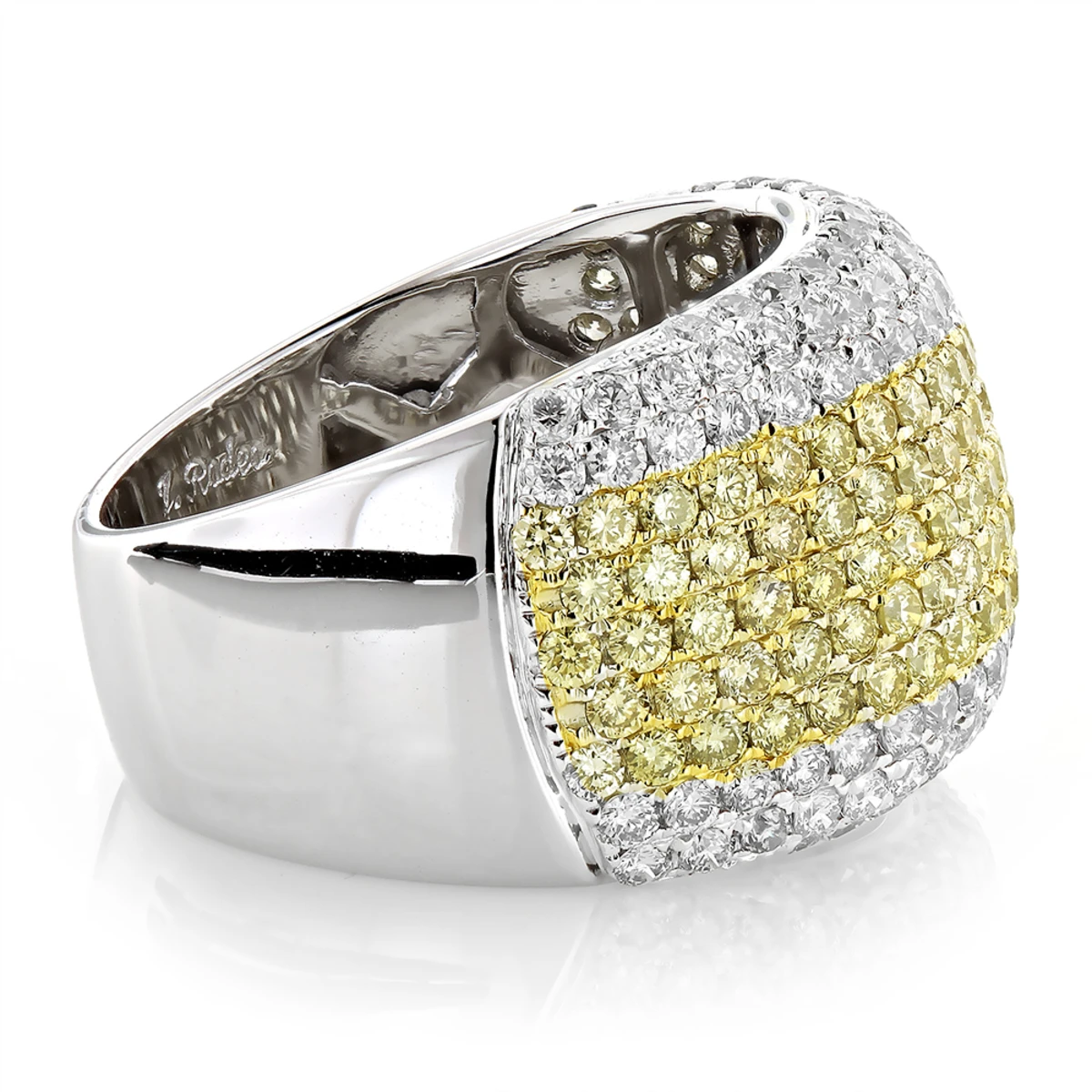 White Yellow Diamond Band For Women 3.35ct 14K White Gold Anniversary Ring 4 White Yellow Diamond Band For Women 3.35ct 14K White Gold Anniversary Ring - Image 2