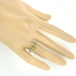 White Yellow Diamond Star Ring 0.31ct 14K Yellow Gold -Its Hot Jewelry Shop white yellow diamond star ring 031ct 14k gold 3