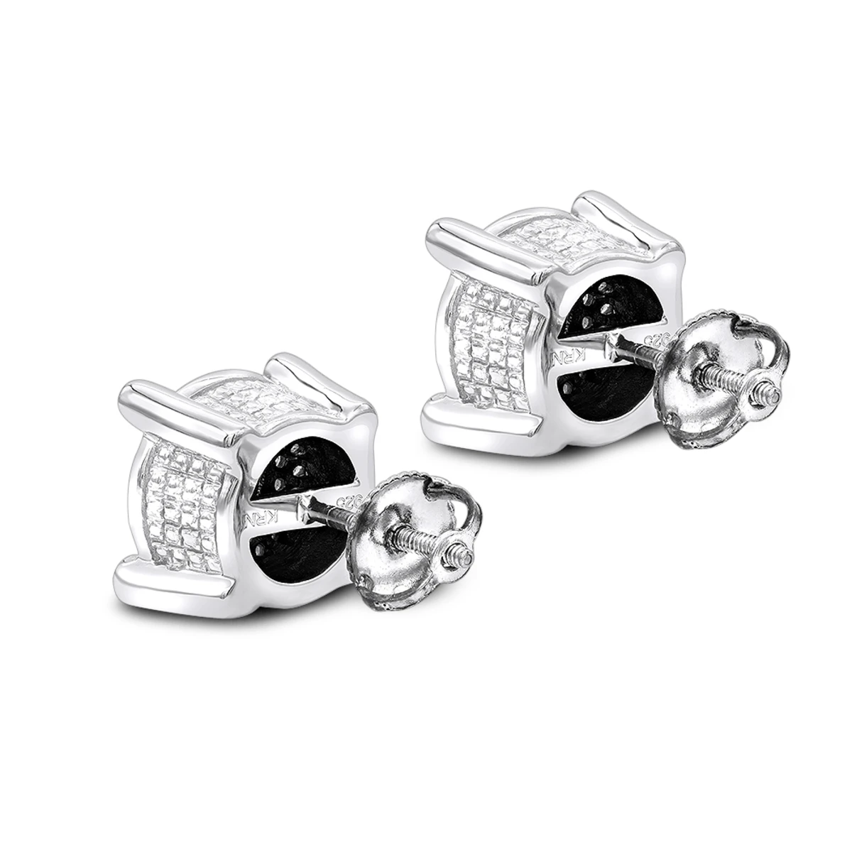 White Yellow Diamond Stud Earrings 0.33ct Sterling Silver 4 White Yellow Diamond Stud Earrings 0.33ct Sterling Silver - Image 2