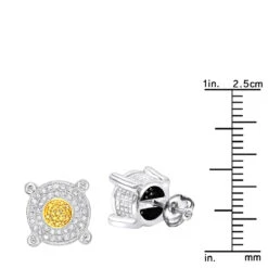 White Yellow Diamond Stud Earrings 0.33ct Sterling Silver 9 White Yellow Diamond Stud Earrings 0.33ct Sterling Silver -Its Hot Jewelry Shop white yellow diamond stud earrings 05ct sterling silver ruler