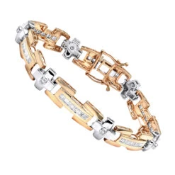 14K Yellow Gold Diamond Men's Bracelet 1.95ct 10 14K Yellow Gold Diamond Men's Bracelet 1.95ct -Its Hot Jewelry Shop white yellow gold diamond mens bracelet 195ct ro