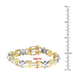 14K Yellow Gold Diamond Men's Bracelet 1.95ct 13 14K Yellow Gold Diamond Men's Bracelet 1.95ct -Its Hot Jewelry Shop white yellow gold diamond mens bracelet 195ct rulerye
