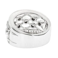 Wide 14K White Gold Unique Diamond Right Hand Ring For Women By Luxurman 0.95ct -Its Hot Jewelry Shop wide 14k gold unique diamond right hand ring for women by luxurman 095ct backwh