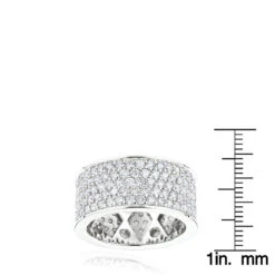 12mm Wide 14K White Gold Round Diamond Eternity Ring For Men & Women 6 Carats 13 12mm Wide 14K White Gold Round Diamond Eternity Ring For Men & Women 6 Carats -Its Hot Jewelry Shop wide 14k round diamond eternity ring 600ct p 22594 rulerwh