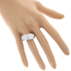 Wide Princess Cut Diamond Wedding Band 1.96ct 14K White Gold -Its Hot Jewelry Shop wide princess cut diamond wedding band 196ct 14k p 40587 bodwh