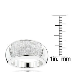 Wide Princess Cut Diamond Wedding Band 1.96ct 14K White Gold -Its Hot Jewelry Shop wide princess cut diamond wedding band 196ct 14k p 40587 rulerwh