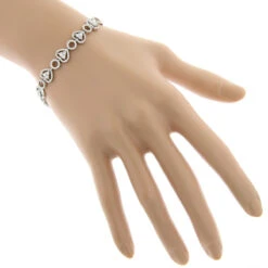 Women's 14K White Gold Designer Diamond Heart Bracelet 4.35ct -Its Hot Jewelry Shop womens 14k gold designer diamond heart bracelet 435ct p 6482 bodwh