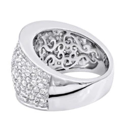 Women's 14K White Gold Pave Diamond Fashion Ring 3.6ct Wedding Band -Its Hot Jewelry Shop womens 14k gold pave diamond fashion ring 36ct wedding band backwh