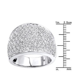 Women's 14K White Gold Pave Diamond Fashion Ring 3.6ct Wedding Band -Its Hot Jewelry Shop womens 14k gold pave diamond fashion ring 36ct wedding band rulerwh