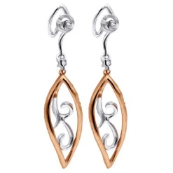 Women's Diamond Leaf Earrings 0.76ct 14K White Gold -Its Hot Jewelry Shop womens diamond leaf earrings 076ct 14k gold back white 20221011 20221027