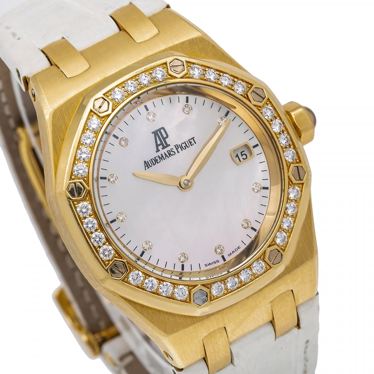 Women's Diamond Watch Audemars Piguet Royal Oak 33mm White Dial 4 Women's Diamond Watch Audemars Piguet Royal Oak 33mm White Dial - Image 2