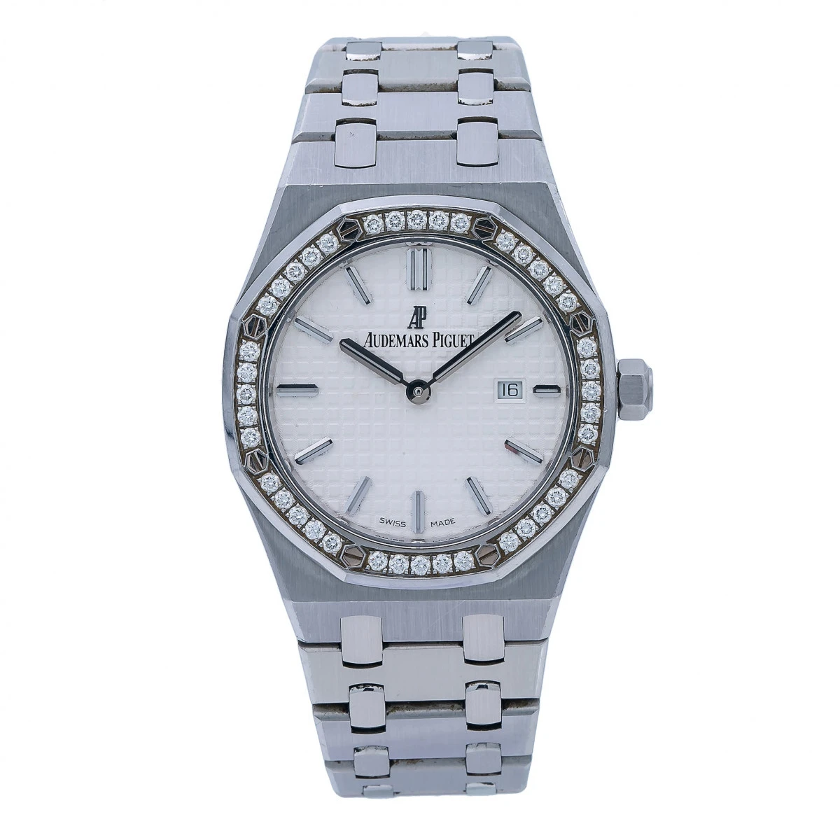 Women's Diamond Watch Audemars Piguet Royal Oak 33mm White Dial W00958 3 Women's Diamond Watch Audemars Piguet Royal Oak 33mm White Dial W00958