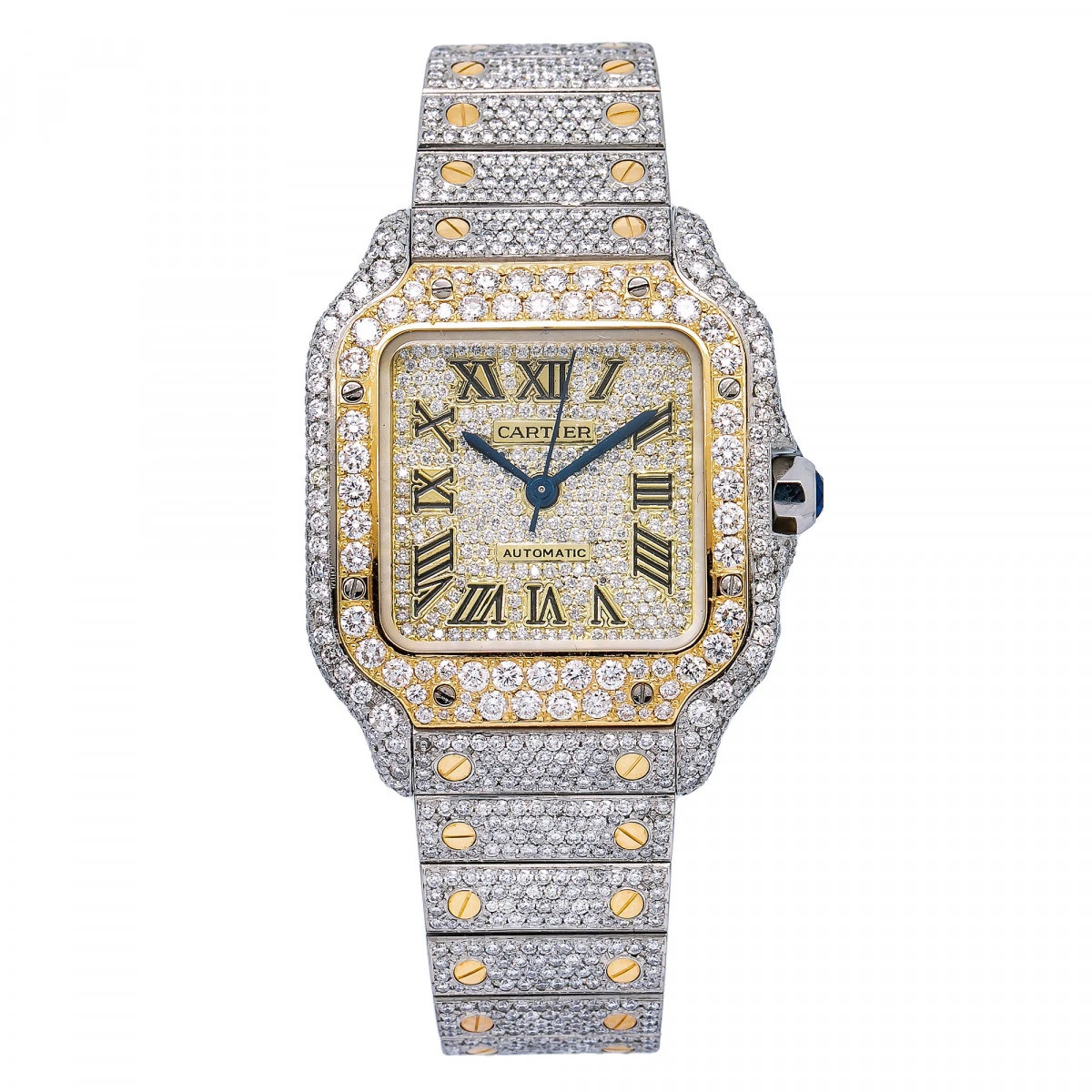 Women's Diamond Watch Cartier Santos De Cartier 35mm Champagne Dial 3 Women's Diamond Watch Cartier Santos De Cartier 35mm Champagne Dial
