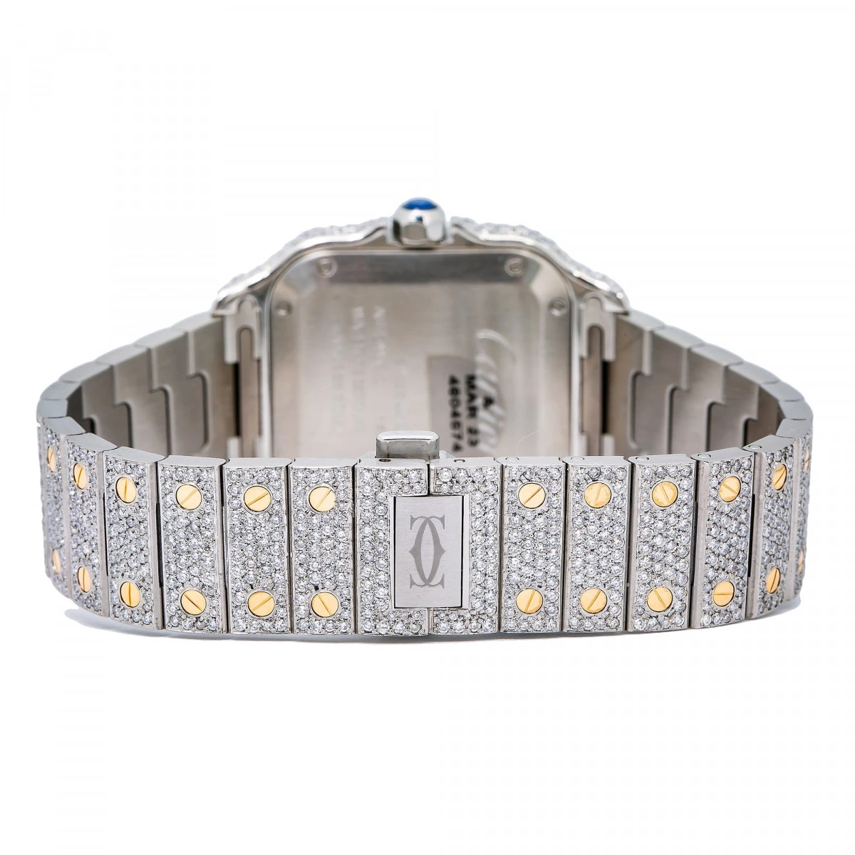 Women's Diamond Watch Cartier Santos De Cartier 35mm Champagne Dial 6 Women's Diamond Watch Cartier Santos De Cartier 35mm Champagne Dial - Image 4