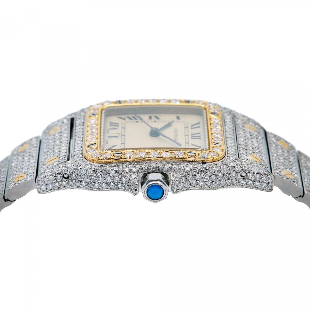 Women's Diamond Watch Cartier Santos De Cartier 18K Gold Champagne Dial 4 Women's Diamond Watch Cartier Santos De Cartier 18K Gold Champagne Dial - Image 2