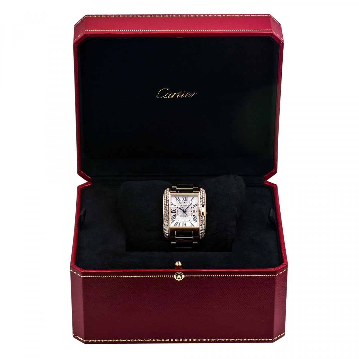 Women's Diamond Watch Cartier Tank Anglaise 18K Gold 30mm Silver Tone Dial 7 Women's Diamond Watch Cartier Tank Anglaise 18K Gold 30mm Silver Tone Dial - Image 5