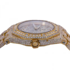 Women's 18K Gold Diamond Watch Audemars Piguet Royal Oak Champagne Dial W00905 -Its Hot Jewelry Shop womens gold diamond watch audemars piguet royal oak champagne dial w00905 0E8A0400 2048x2048