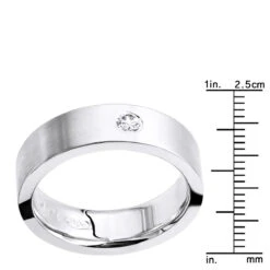 Women's Or Men's Solitaire Diamond Wedding Band 14K White Gold Comfort Fit -Its Hot Jewelry Shop womens or mens solitaire diamond wedding band in 14k gold comfort fit rulerwh