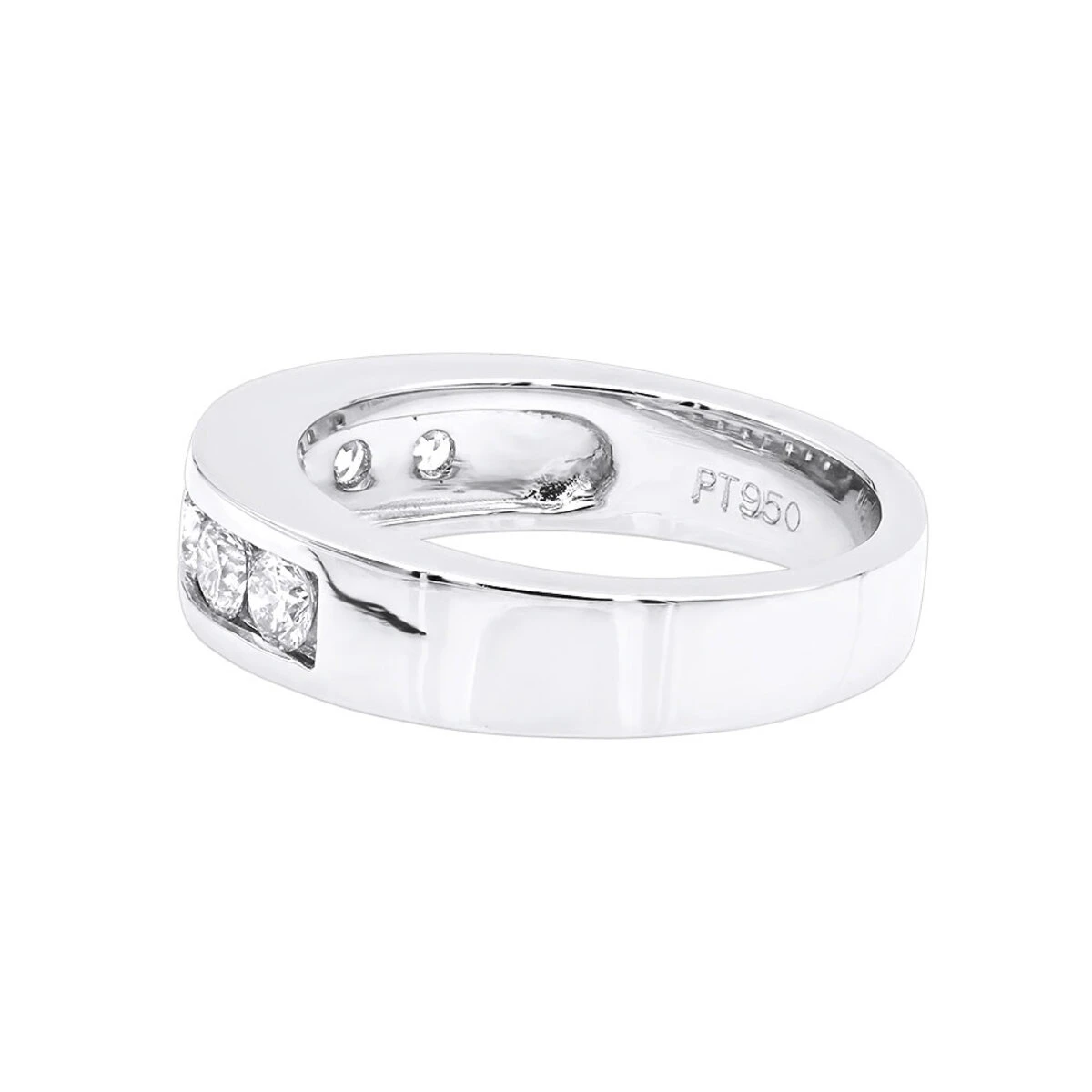 Women's Platinum Wedding Band 1 Carat Round Diamond 7 Stone Anniversary Ring 4 Women's Platinum Wedding Band 1 Carat Round Diamond 7 Stone Anniversary Ring - Image 2