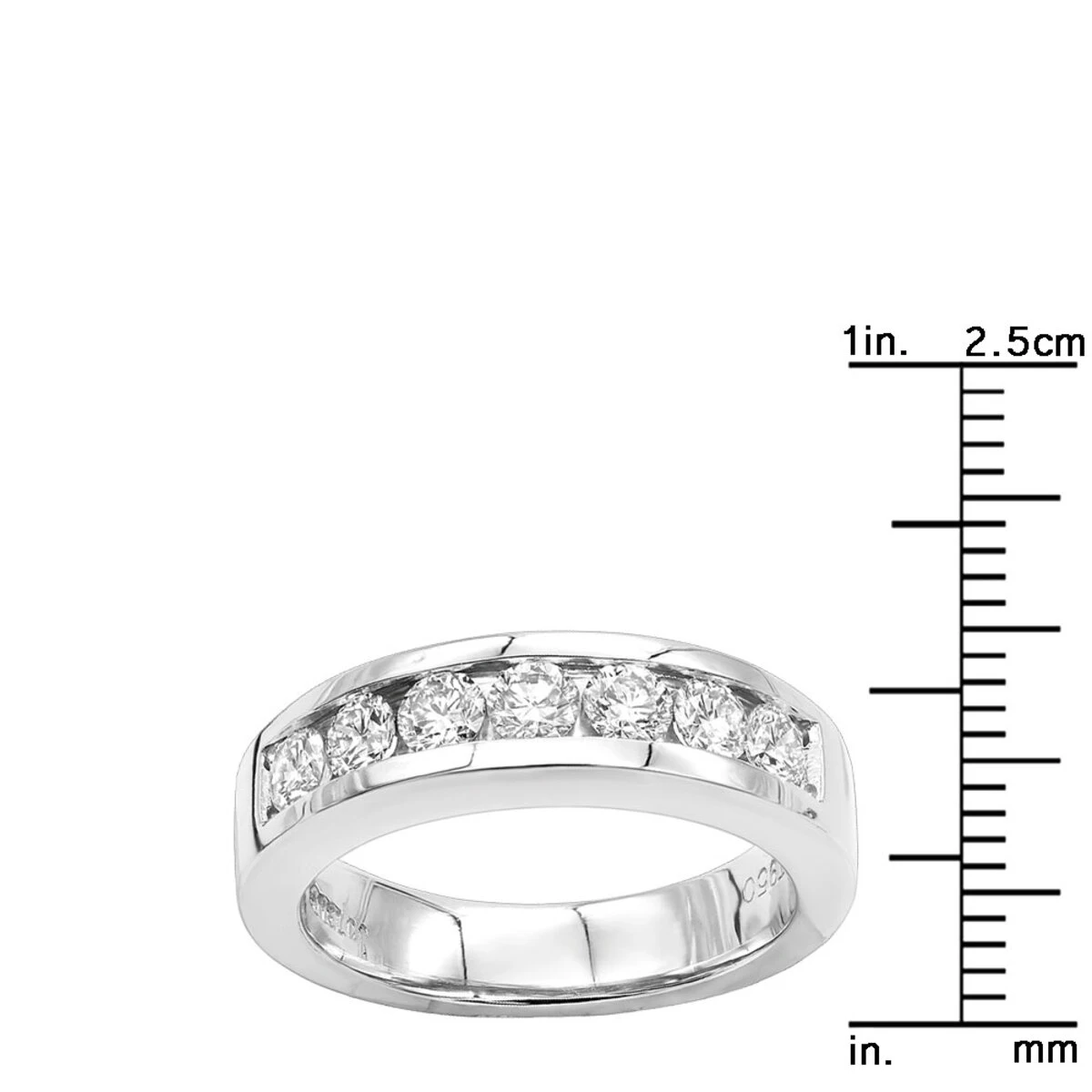 Women's Platinum Wedding Band 1 Carat Round Diamond 7 Stone Anniversary Ring 6 Women's Platinum Wedding Band 1 Carat Round Diamond 7 Stone Anniversary Ring - Image 4