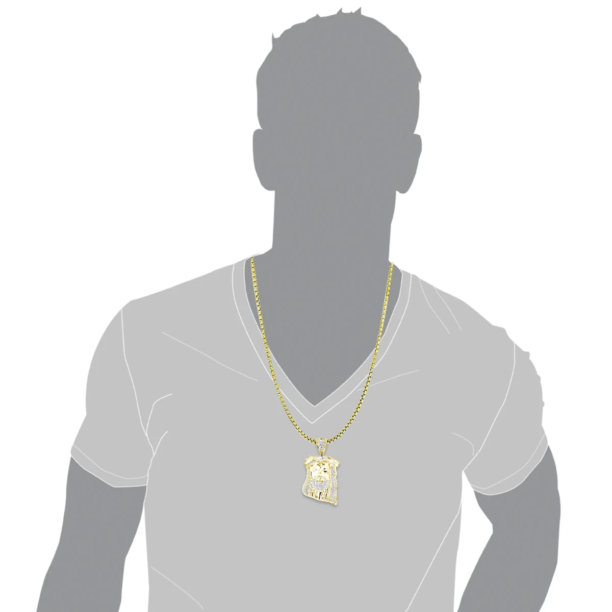 Yellow Gold Plated Diamond Jesus Head Pendant In Sterling Silver 1ct 5 Yellow Gold Plated Diamond Jesus Head Pendant In Sterling Silver 1ct - Image 3