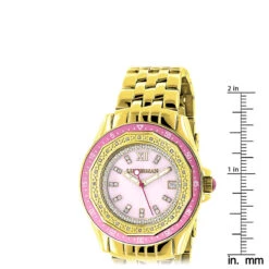 Yellow Gold Plated Ladies Diamond Pink Watch 0.25ct Luxurman 11 Yellow Gold Plated Ladies Diamond Pink Watch 0.25ct Luxurman -Its Hot Jewelry Shop yellow gold plated ladies diamond pink watch 025ct luxurman ruler