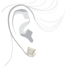 Yellow Gold Plated Silver Diamond Earrings 0.22ct -Its Hot Jewelry Shop yellow gold plated silver diamond earrings 022ct bodye